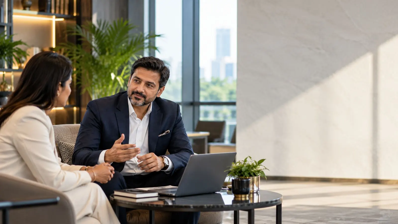 A consultant advising a client one to one
